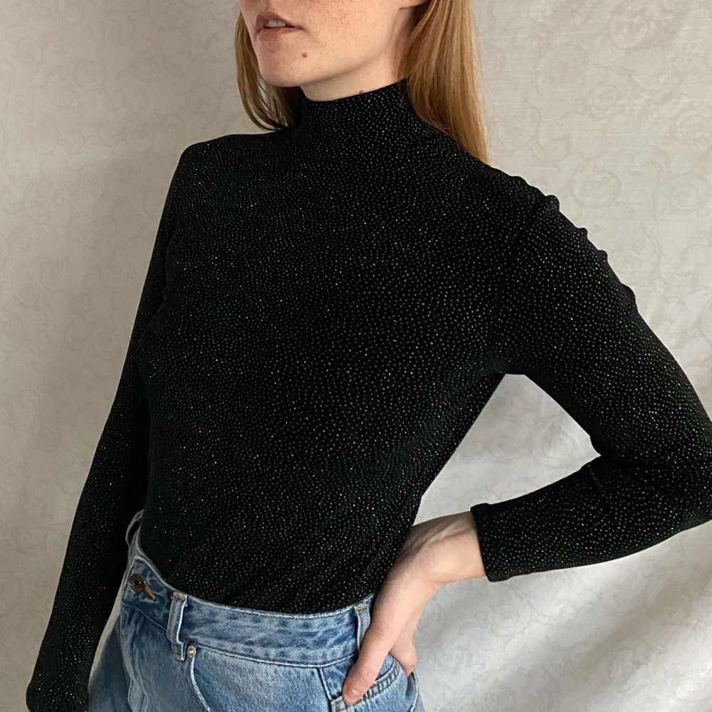Vintage 90s Sparkly Turtleneck